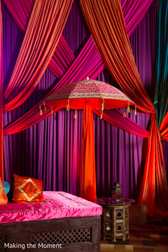 Wonderful Indian Umbrella decor for sangeet celebration. Wonderful Indian Umbrella decor for sangeet celebration.