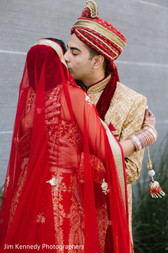 Lovely indian groom kissing the bride Lovely indian groom kissing the bride