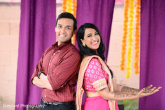 Adorable indian couple at their mehndi party. Adorable indian couple at their mehndi party.