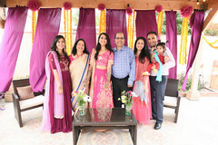 Marvelous Indian bride with family members on her mehndi party. Marvelous Indian bride with family members on her mehndi party.