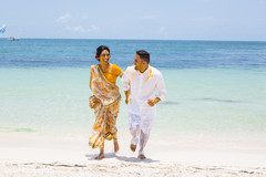 Lovely Indian couple on their pre wedding haldi outfits. Lovely Indian couple on their pre wedding haldi outfits.