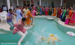 Indian bride and groomsmen at the haldi celebration. Indian bride and groomsmen at the haldi celebration.