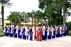 Memorable Indian bride and groom with bridesmaids and groomsmen capture. Memorable Indian bride and groom with bridesmaids and groomsmen capture.