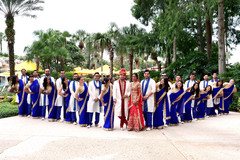Magnificent Indian lovebirds portrait with bridesmaids and groomsmen. Magnificent Indian lovebirds portrait with bridesmaids and groomsmen.