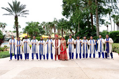 Charming Indian bride and groom with groomsmen capture. Charming Indian bride and groom with groomsmen capture.