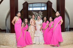 Gorgeous Indian bride and bridesmaids pose for the photo shoot. Gorgeous Indian bride and bridesmaids pose for the photo shoot.