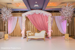 Stunning overview of the Indian wedding stage. Stunning overview of the Indian wedding stage.
