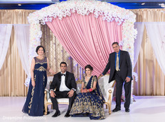 Beautiful family portrait at the Indian wedding reception. Beautiful family portrait at the Indian wedding reception.