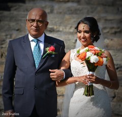 Maharani on her white wedding dress with parent. Maharani on her white wedding dress with parent.