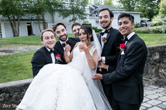 Fun Indian bride and groomsmen photo. Fun Indian bride and groomsmen photo.
