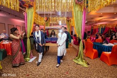 Indian bride arrives as part of the Kanya Aagaman ritual.