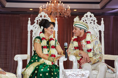Indian bride saying her vows to groom capture. Indian bride saying her vows to groom capture.