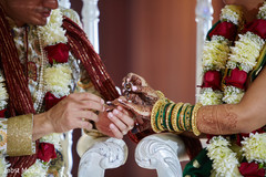 Indian couple during the wedding exchange rings ritual. Indian couple during the wedding exchange rings ritual.