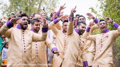 Indian groomsmen during baraat celebration. Indian groomsmen during baraat celebration.