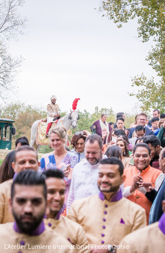 Elegant Indian groom riding baraat white horse. Elegant Indian groom riding baraat white horse.