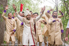 Indian groom and groomsmen at baraat. Indian groom and groomsmen at baraat.