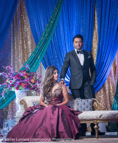 Lovely Indian couple at their wedding reception capture. Lovely Indian couple at their wedding reception capture.