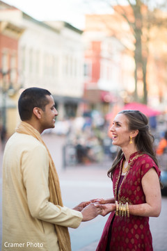 Lovely outdoor capture of the Indian couple holding hands. Lovely outdoor capture of the Indian couple holding hands.