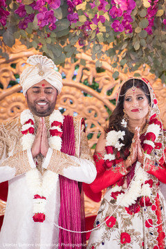 Joyful Indian couple at their wedding ceremony. Joyful Indian couple at their wedding ceremony.