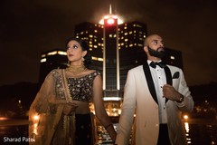 Indian couple's wedding reception outfit Indian couple's wedding reception outfit