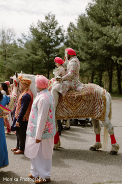 Indian groom riding baraat white horse Indian groom riding baraat white horse