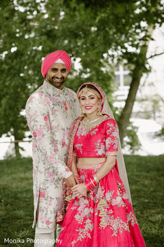 Indian bride and groom romantic first glance Indian bride and groom romantic first glance