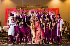 Fun capture of Indian bridesmaids and groomsmen with the Indian couple Fun capture of Indian bridesmaids and groomsmen with the Indian couple