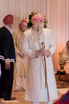 Indian groom at his wedding ceremony capture. Indian groom at his wedding ceremony capture.
