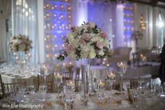 Detail of the floral center pieces for the Indian wedding reception Detail of the floral center pieces for the Indian wedding reception