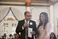 Maharani's parents deliver a speech at the Indian wedding reception Maharani's parents deliver a speech at the Indian wedding reception