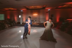 Dazzling dance performance by bride and groom during reception. Dazzling dance performance by bride and groom during reception.