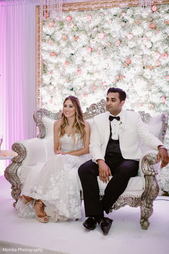 Lovely indian couple at their wedding stage Lovely indian couple at their wedding stage