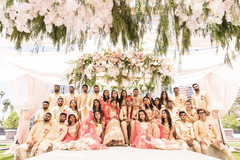 Amazing capture of the Indian couple with special guests and bridesmaids Amazing capture of the Indian couple with special guests and bridesmaids