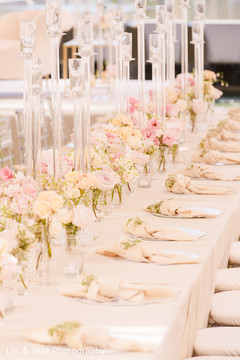 Tables beautifully decorated for the Indian wedding reception Tables beautifully decorated for the Indian wedding reception