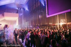 Fun reception party begins as guests dance Fun reception party begins as guests dance