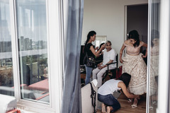 Indian bride getting her wedding ceremony shoes on. Indian bride getting her wedding ceremony shoes on.