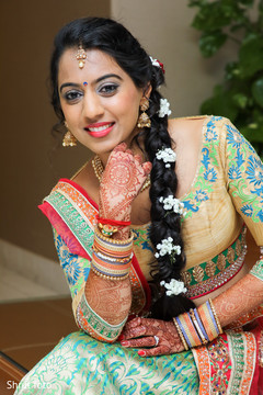 Portrait of the beautiful maharani prior to the Indian wedding ceremony Portrait of the beautiful maharani prior to the Indian wedding ceremony