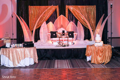 Draping and decoration details of the Indian wedding reception Draping and decoration details of the Indian wedding reception