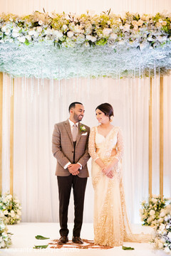 Lovely capture of the Indian couple under the mandap Lovely capture of the Indian couple under the mandap