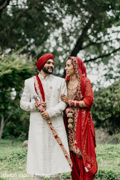 Lovely capture of the Indian bride and groom outdoors Lovely capture of the Indian bride and groom outdoors