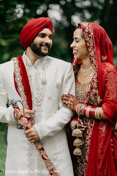 Indian couple staring at each other prior to the ceremonies Indian couple staring at each other prior to the ceremonies