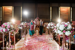 Floral arrangement detail as the Indian groom walks down the aisle Floral arrangement detail as the Indian groom walks down the aisle
