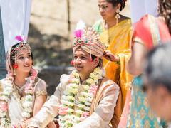 Shot of the Indian couple during the ceremony Shot of the Indian couple during the ceremony