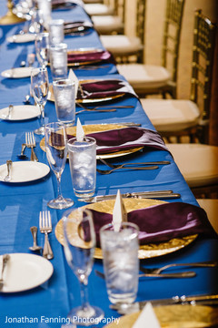 Marvelous Indian wedding reception tableware setup. Marvelous Indian wedding reception tableware setup.