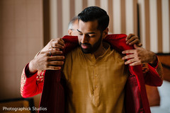 Indian groom getting ready for wedding ceremony. Indian groom getting ready for wedding ceremony.