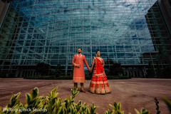 Stunning Indian bride and groom outdoors capture. Stunning Indian bride and groom outdoors capture.