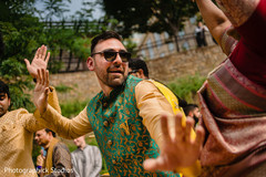 Indian groomsmen at the baraat dance. Indian groomsmen at the baraat dance.