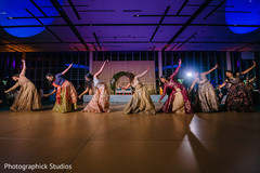 Joyful Indian bridesmaids dance performance. Joyful Indian bridesmaids dance performance.