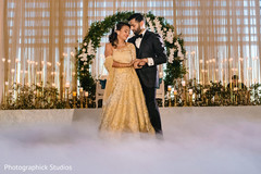 Magical bride and grooms first dance scene. Magical bride and grooms first dance scene.