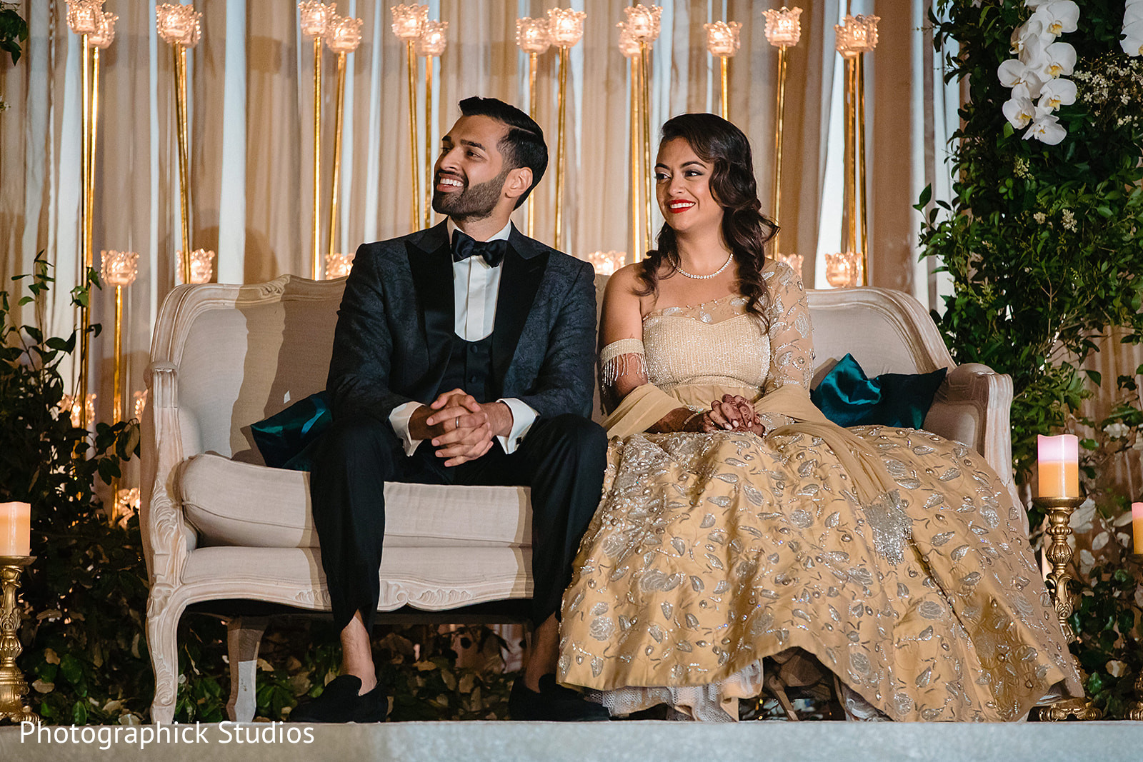 Lovely Indian couple at their wedding reception. | Photo 192835